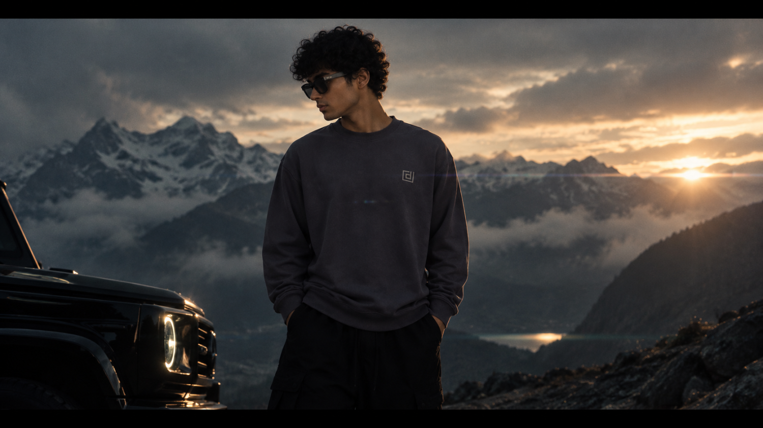 DRIFFTED RegularFit Unisex Sweatshirt, Solid Embroidered Sweatshirt Charcoal Grey