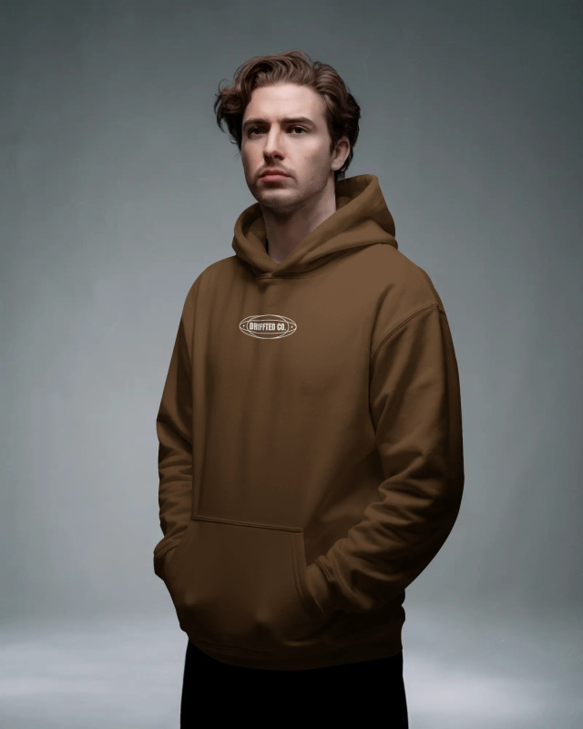 DRIFFTED Premium Hoodie Pc Cotton-Fleece Regular Fit | Coco Brown
